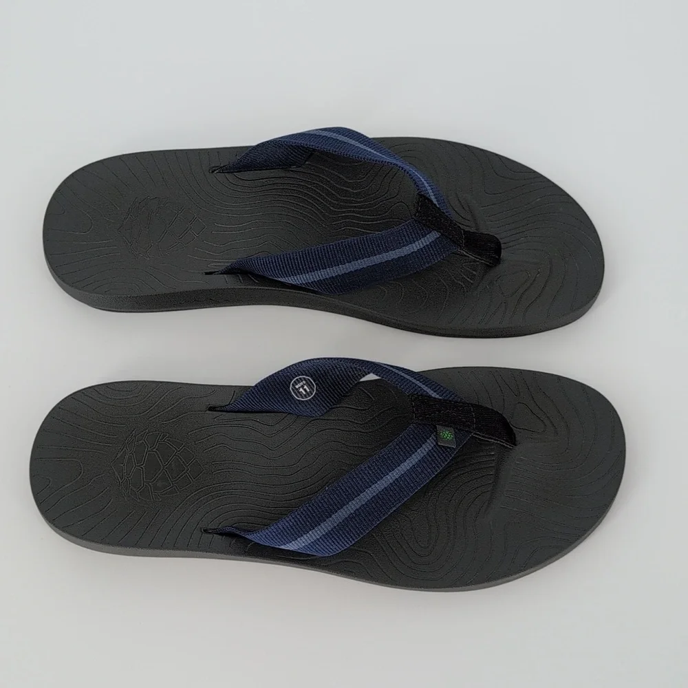 Stio Flip Flop Thong Sandals | Men's Size 11 | Black Navy Blue Rubber Summer